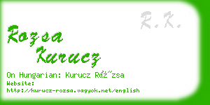 rozsa kurucz business card